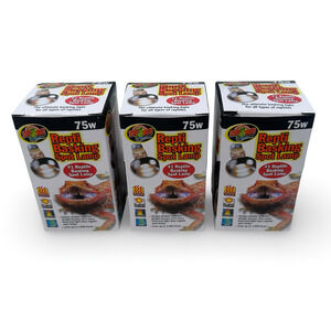 Zoo Med Repti Basking Spot Lamp Bulbs Reptile Terrarium Light 75 Watt Lot of 3